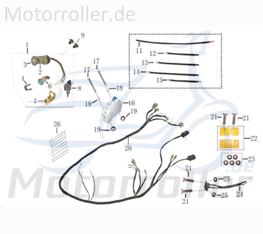 Kreidler Galactica 2.0 Electro Kabel Batterieverbindung 570mm 706426 Motorroller.de Batteriekabel Stromkabel Stromleitung Elektroroller E-Roller