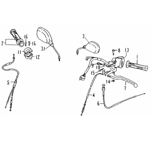 SMC Quad 170 Rückspiegel links und rechts 170ccm 4Takt 56270-ROA-00 Motorroller.de links rechts Seitenspiegel ATV Quad 200 UTV Ersatzteil Service