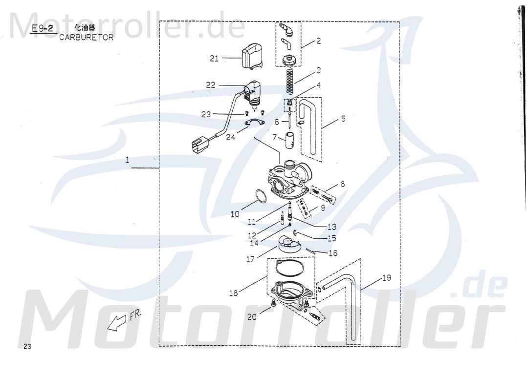 PGO Leerlaufdüse Big Max 50 Vergaser-Düse Roller 50ccm 2Takt Motorroller.de Vergaserdüse Nebendüse Nebenluftdüse Einstelldüse Nebenluft-Düse Scooter