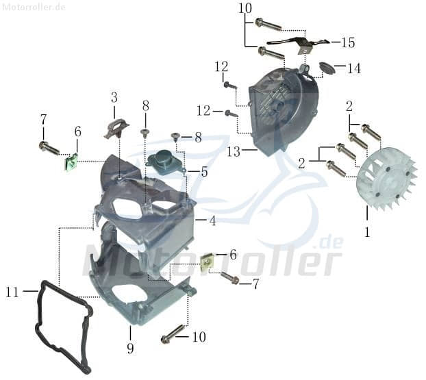 Lüfterabdeckung 4T 50cc Lüfter-Abdeckung YYGY0500108