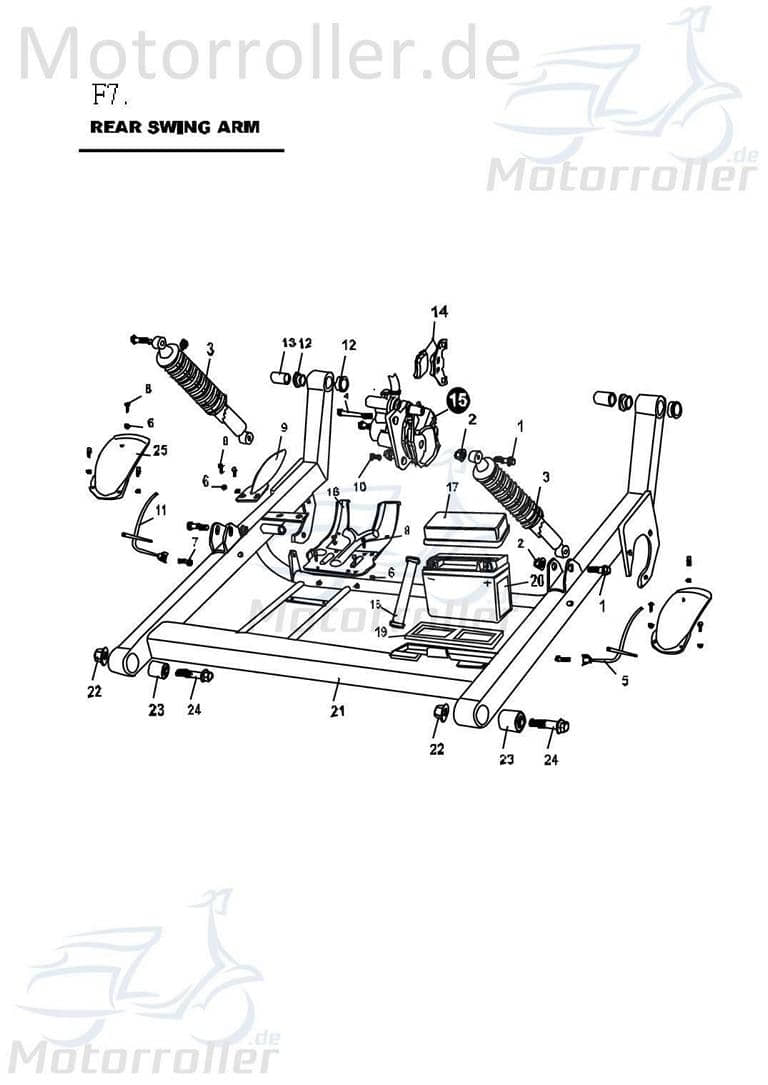 PGO Schutzblech links hinten Bugrider 150 Kotflügel Radlauf B5634020000 Motorroller.de Spritzschutz Innenkotflügel Radlaufabdeckung Radabdeckung Buggy