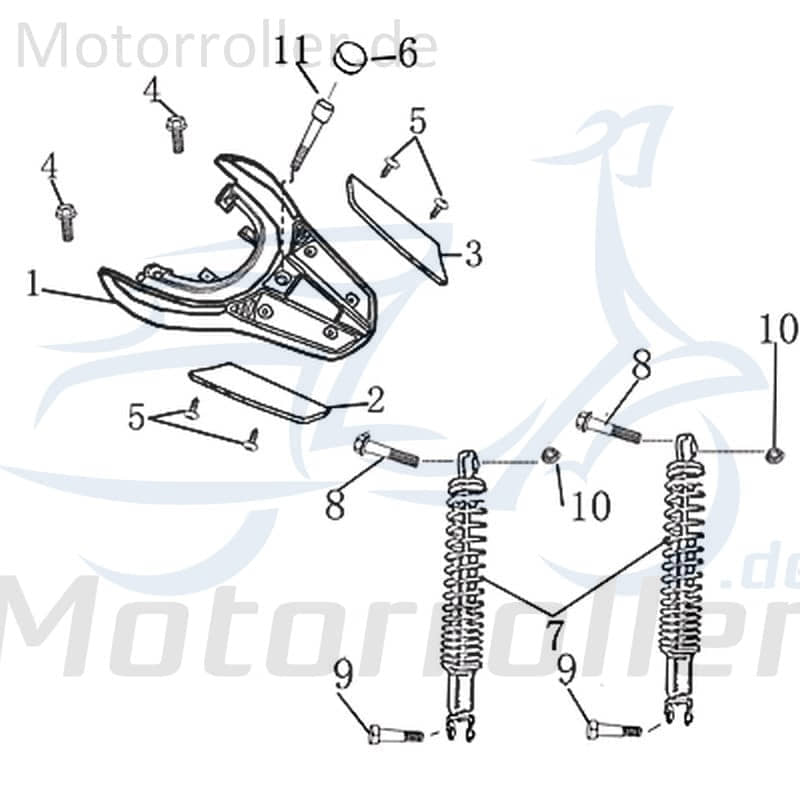 Kreidler Martinique 125 Blende Roller 125ccm 4Takt 702628 Motorroller.de Zierblende Style-Blende Schutz-Blende Style-Element 125ccm-4Takt Scooter