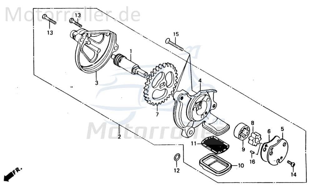 Chunlan Chopper Ölpumpe Öl-Pumpe 125ccm 4Takt 244FM.06 Motorroller.de Oil-Pump Oil-Pumpe Oilpumpe Motorrad Moped Ersatzteil Service Inpektion