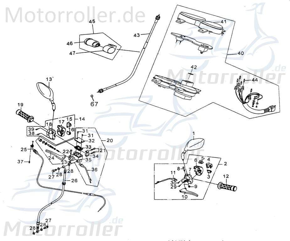 PGO PMX 110 Griffgummi Links Lenkergriff Handgriff Roller 110ccm 2Takt P2541000000 Motorroller.de Haltegriff Drehgriff Lenker-Griff Halte-Griff