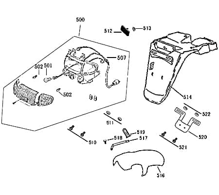 Kreidler MONZA 50 Race Urban Rücklicht 50ccm 4Takt 33700-KY7-9000 Motorroller.de Rückstrahler Rück-Leuchte Rückleuchteneinheit Rückleuchten-Einheit