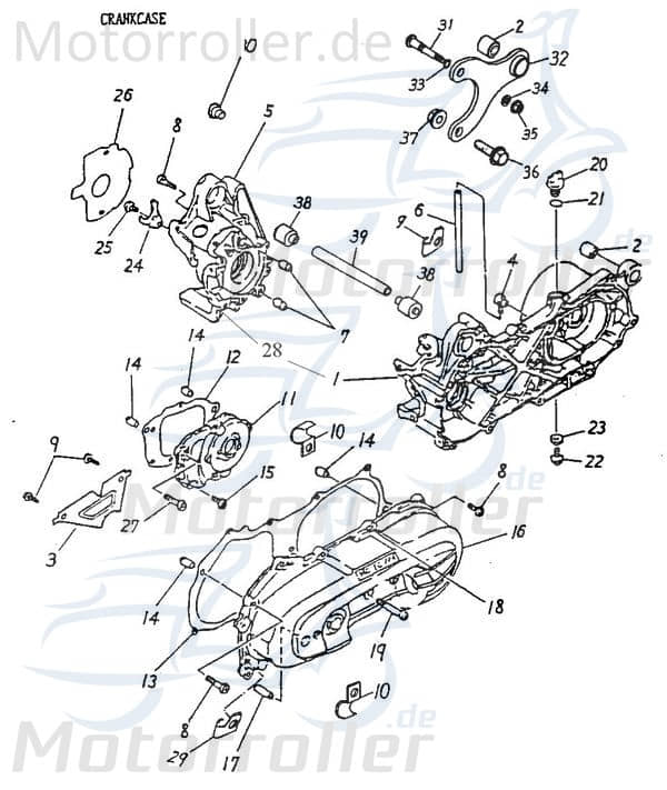 Adly Getriebeabdeckung ATV 50 II Utility XXL AC 50ccm 2Takt Motorroller.de Kupplungsdeckel Getriebegehäuse Gehäusedeckel Variodeckel Variomatikdeckel