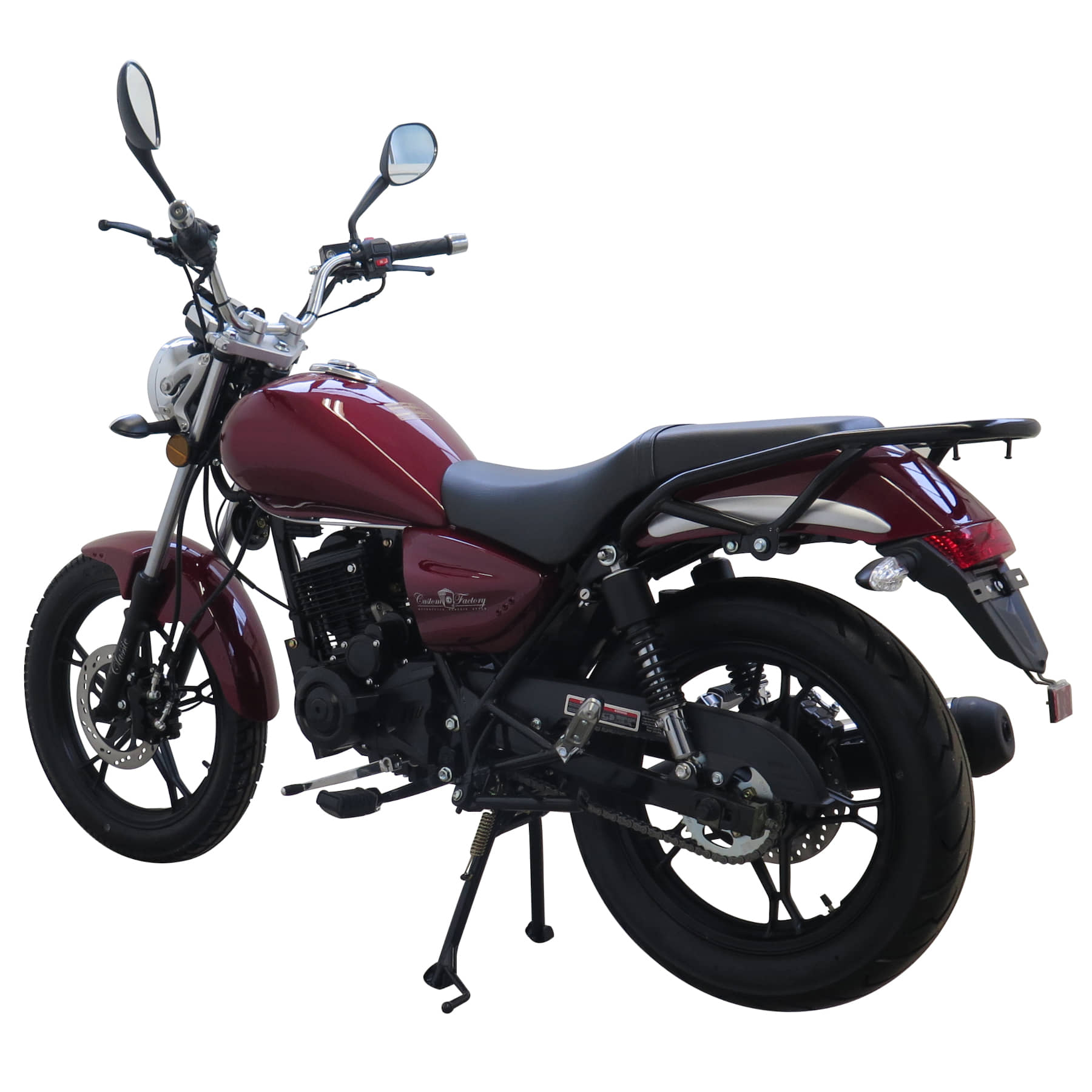 Motorrad Fighter 125 C-S rot 90 km/h Euro 5+ Schaltmoped Chopper 125ccm 4 Takt Leichtkraftrad Krad Kraftrad