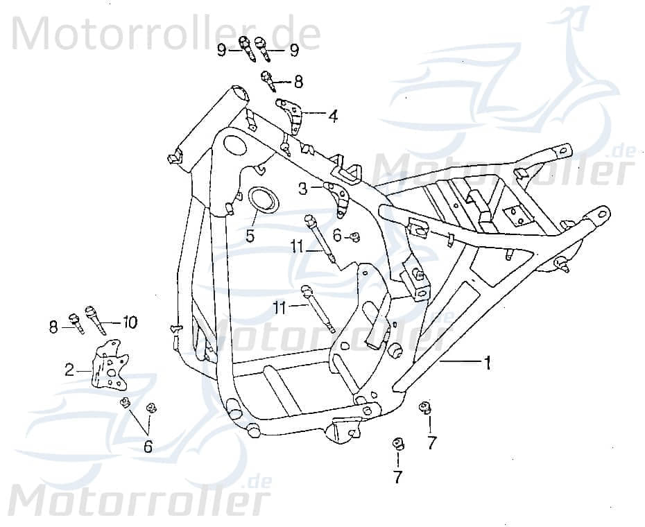 SMC Chopper 125 Schraube M8x65mm 50ccm 2Takt 96414-08065-B Motorroller.de Bundschraube Maschinenschraube Flanschschraube Flansch-Schraube Scooter