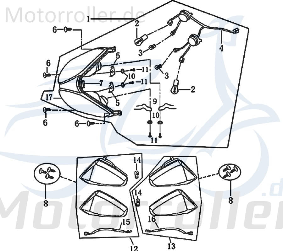 Schraube mit Unterlegscheibe M6x16mm Jonway GB/T9074.14-M6Î16 Motorroller.de verzinkt Bundschraube Maschinenschraube Flanschschraube Flansch-Schraube