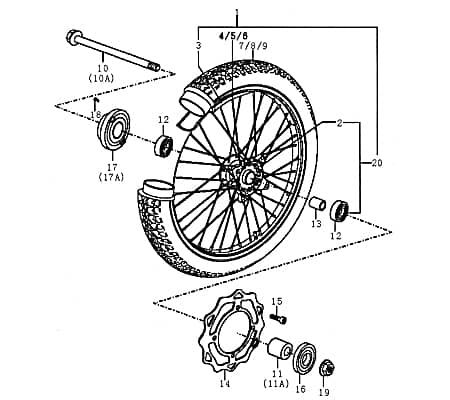 Achse Vorderrad 89767 von Motorroller.de
