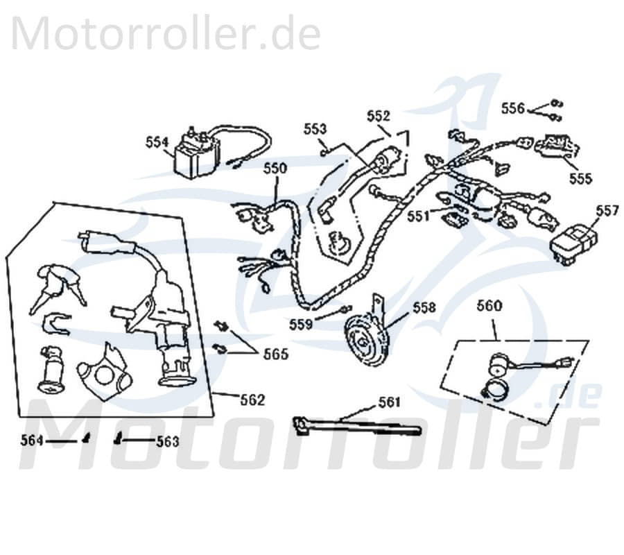 Kabelbaum Kreidler Florett 2.0 50 City Stromverteiler 740901 Motorroller.de Kabelsatz Strom-Verteiler Kabel-Set Kabelbündel Kabel-Satz