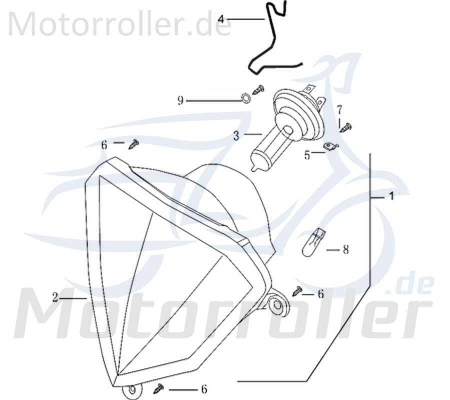 Scheinwerfer Kreidler Supermto 50 DD Hauptscheinwerfer 733361 Motorroller.de Frontscheinwerfer Front-Scheinwerfer Vorderlicht Frontlicht Frontleuchte