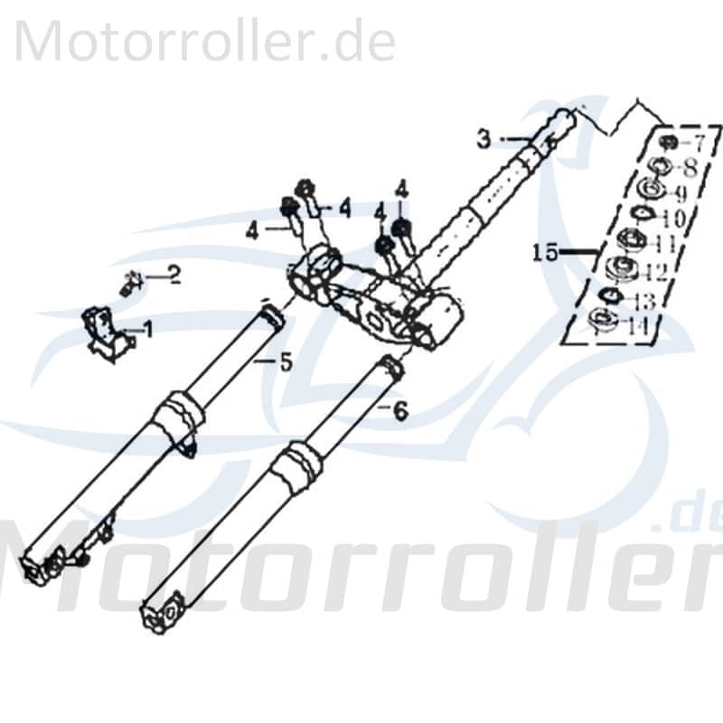 Steuersatz Lenkung 711104 von Motorroller.de