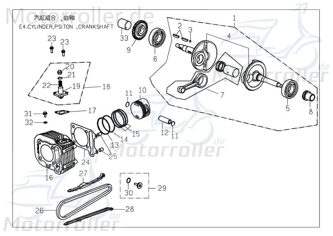 PGO Bugrider 200 Ölpumpenantriebsrad Kettenrad Zahnrad Buggy 200ccm 4Takt C70812800000 Motorroller.de Ritzel Ketten-Rad Zahn-Rad PGO 200ccm-4Takt