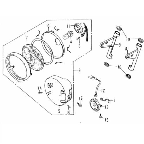 Scheinwerferglas Rex Cruiser 125 Scheinwerferscheibe Motorrad 93260 Motorroller.de Abdeckung Glas Scheibe Licht