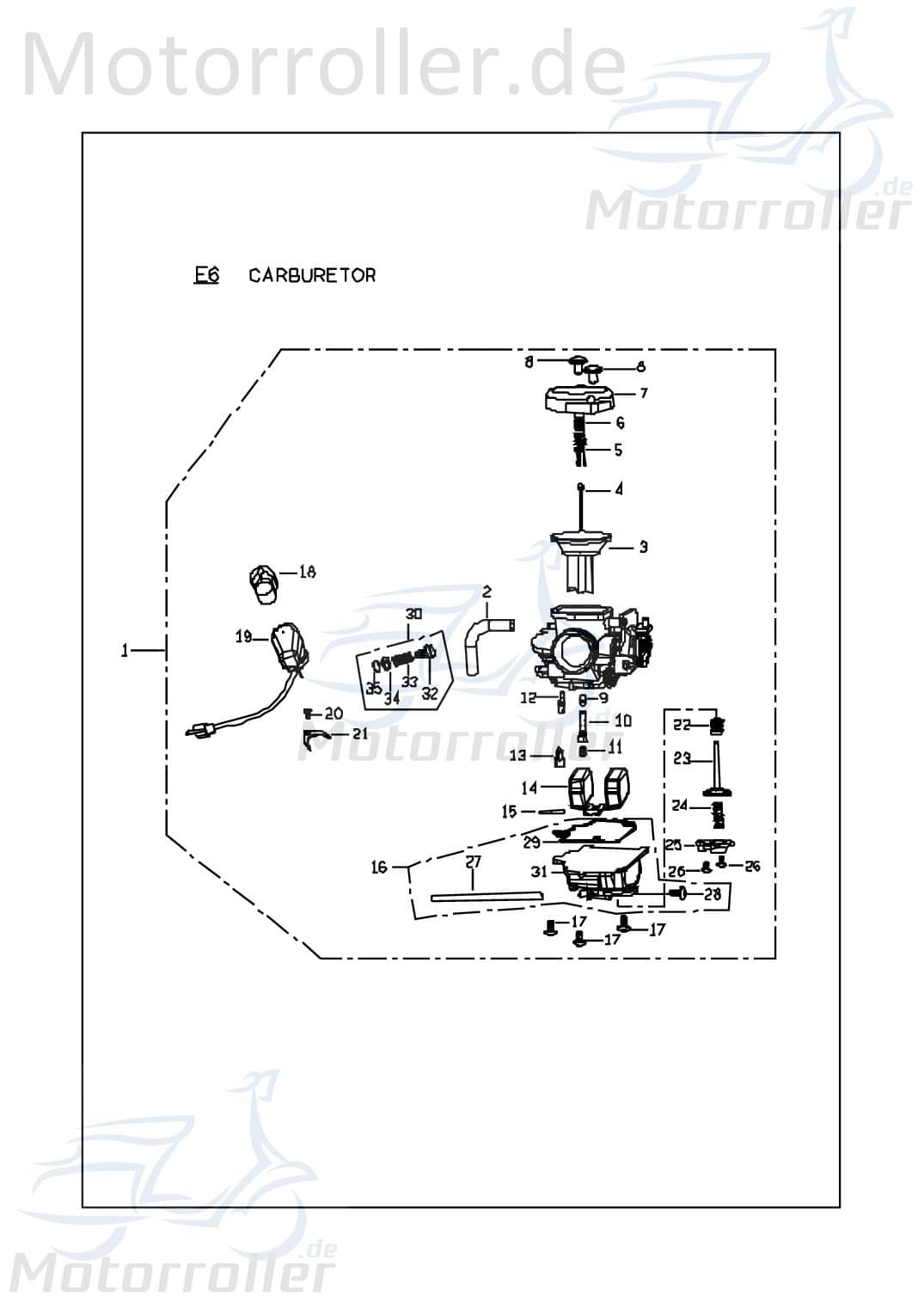 PGO Schwimmer 150ccm 4Takt G-Max 50 Schwimmkörper 50ccm 2Takt Motorroller.de Vergaser-Schwimmer Vergaserschwimmer Schwimm-Körper Schwimmerachse