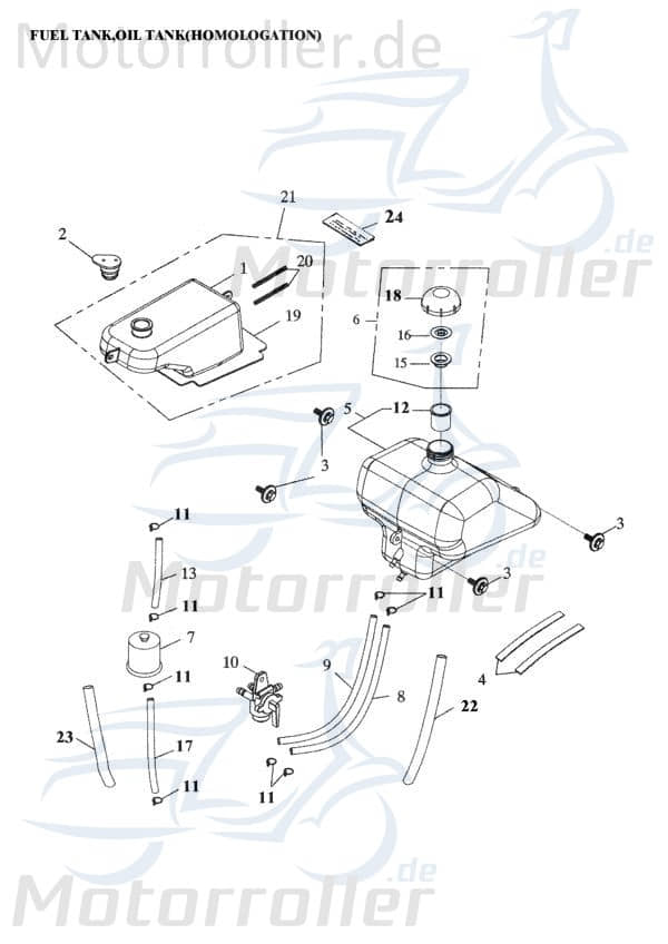 Ölschlauch 5x9x320mm 50ccm 2Takt Adly Ölleitung 272ccm 4Takt Motorroller.de Öl-Schlauch Öl-leitung Ölrohr Ausgangsschlauch Eingangschlauch Quad ATV