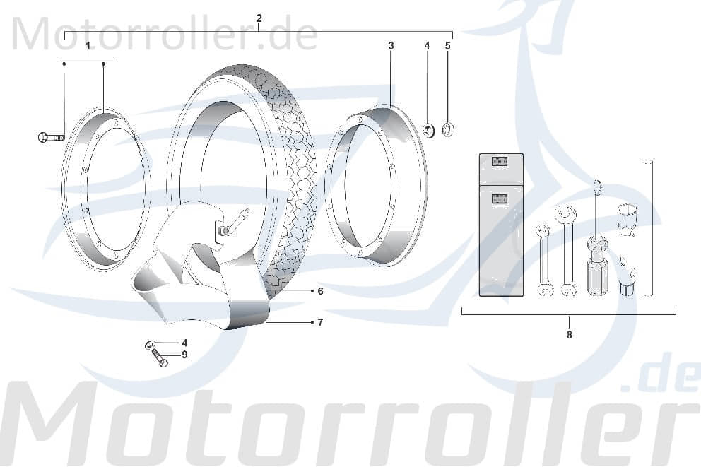 Felge äusserer Teil Werkzeug Motorroller SF562-2005/A