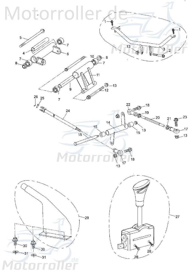 Schaltauge Tongjian Strassenbuggy 250 I+II 250ccm 4Takt Motorroller.de 250ccm-4Takt Ersatzteil Service Inpektion Direktimport