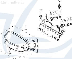 SMC Quad 170 Rücklicht LED ATV 170ccm 4Takt 55700-CGV-00J Motorroller.de Rückstrahler Rück-Leuchte Rückleuchteneinheit Rückleuchten-Einheit Quad 250