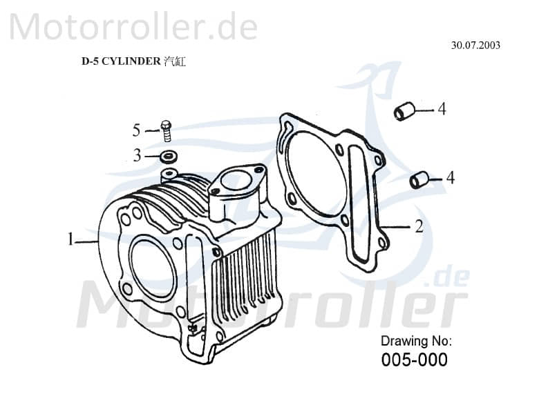 Dichtung Zylinderfuß 180ccm Fußdichtung 12191-158-000