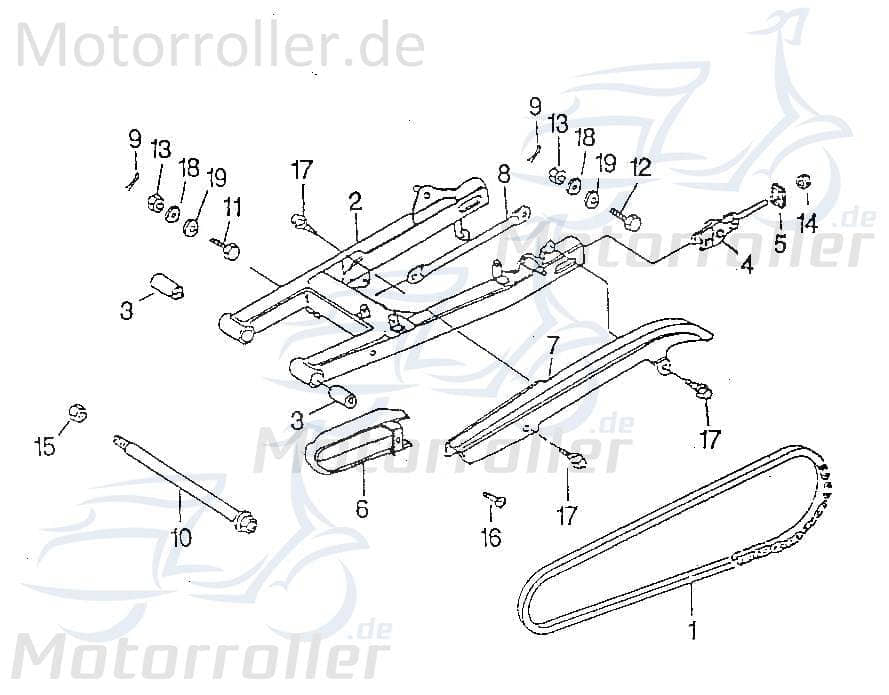 SMC Chopper 125 Sechskantschraube 125ccm 4Takt 94716-08023-B Motorroller.de Befestigung Halter Halterung Flachkopfschraube Sechskant-Schraube Scooter