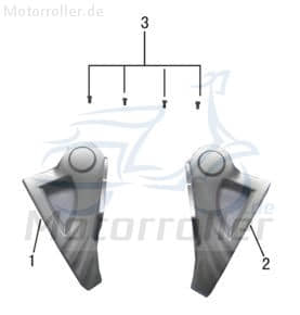 AGM Scoody 45 Seitenverkelidung Roller 50ccm elektro 3080085 Motorroller.de Seitenteil Seitenabdeckung Seitencover links schwarz matt Scooter Service