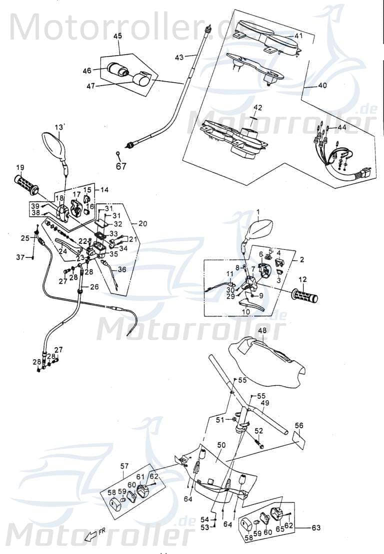 PGO Bremshebel links PMX 110 Handbremshebel Handbremsgriff P2543300000 Motorroller.de Brems-Hebel Bremsarm Brems-Arm Brems-griff Bremsnockenhebel
