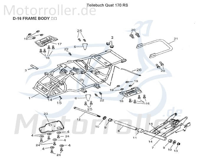 AEON Motorhalterung links Overland 180 Quad ATV 180ccm 4Takt Motorroller.de Motorträger Motorwippe Motorkonsole Motorachse Motorschwinge Motor-Halter