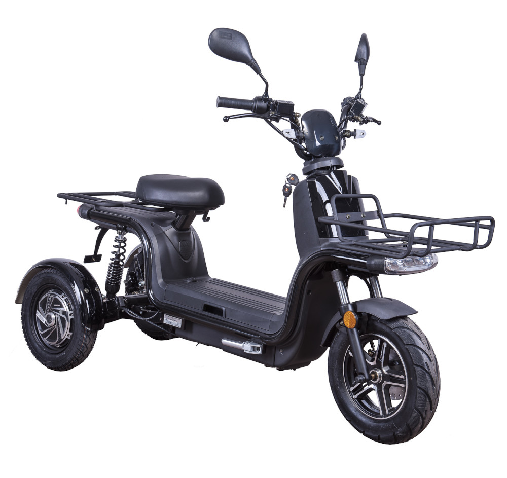 Dreirad Scoody E Trike ZT-29B 45 km/h schwarz 2x800 Watt Lithium-Ionen Elektroroller E-Scooter E-Roller Dreiradroller mit 2 Akkus