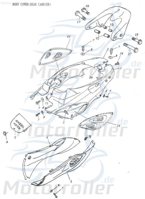 Adly Bundschraube M8x76mm Super Sonic 50 Roller 50ccm 2Takt Motorroller.de Maschinenschraube Flanschschraube Flansch-Schraube Maschinen-Schraube