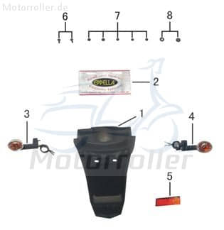 Eppella Eppella Scoody 20 Reflektor 50ccm elektro ZW-G-05 Motorroller.de Strahler Rückstrahler Seitenreflektor Elektroroller Guewer Ersatzteil Service