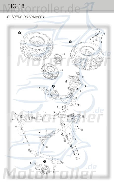 Tongjian Reifen mit Felge vorn AT 20x7-8 TL li kpl Alu 6.000.140 | 6.000.140