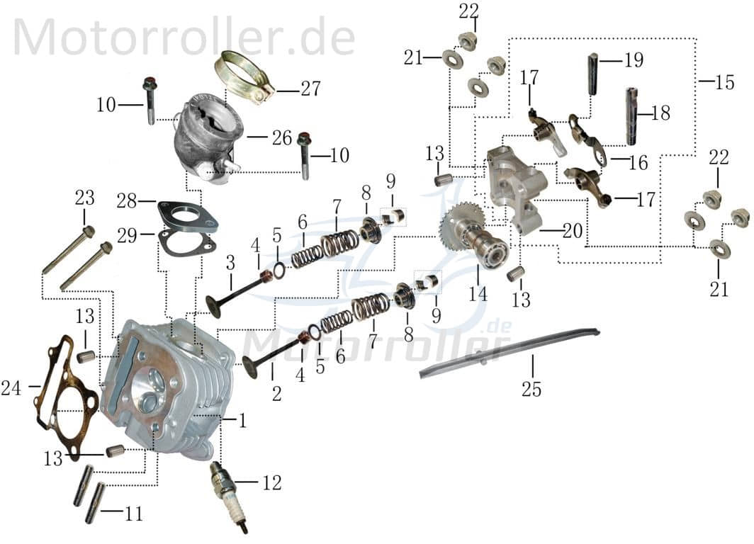 Bundschraube M6x85mm mit Bund verzinkt AGM Roller 50ccm 4Takt Motorroller.de Maschinenschraube Flanschschraube Flansch-Schraube Maschinen-Schraube
