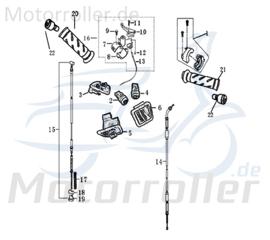 Gasgriffgehäuse 4Takt 50ccm 701806