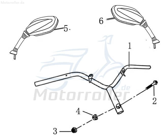Lenker Länge 645mm Lenkung Jonway 1030304-1