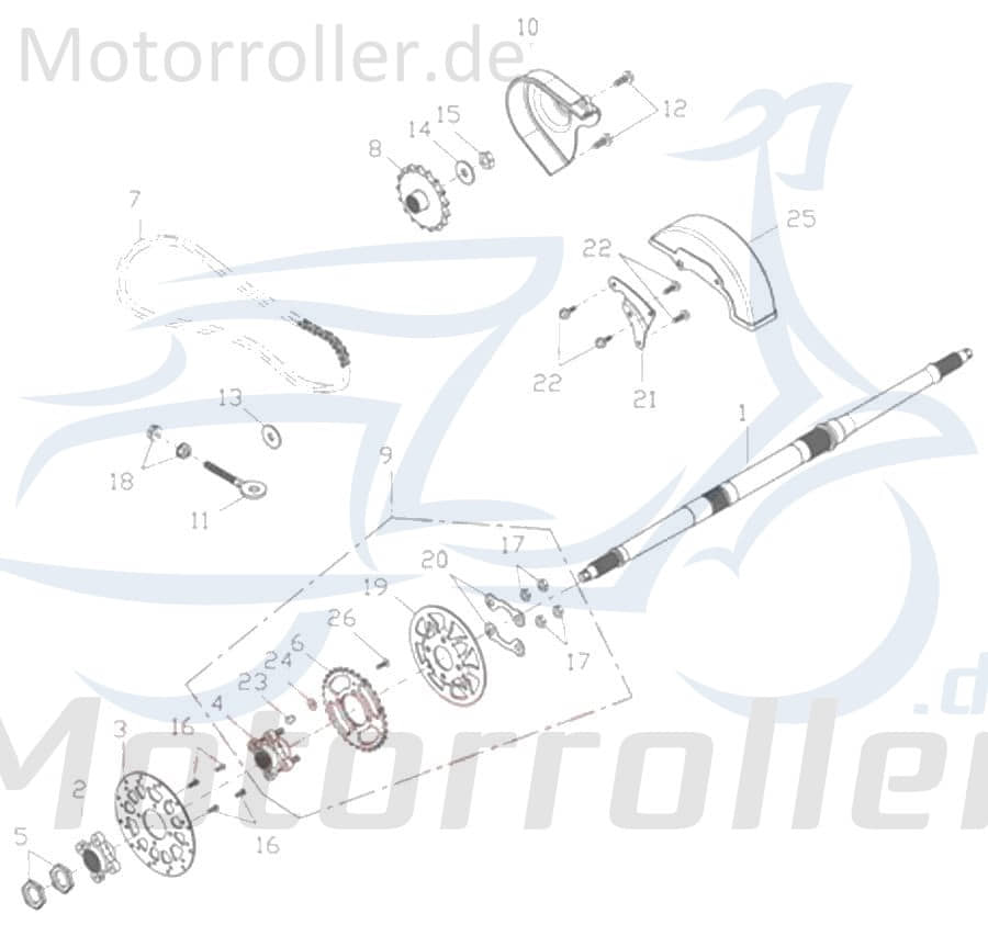 Adly Kettenrad / Antriebsrad 32 Zähne Zahnrad 150ccm 4Takt Motorroller.de Ritzel Ketten-Rad Zahn-Rad Antriebs-Rad 150ccm-4Takt Quad ATV ATV 150 Sport