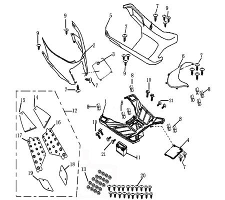 Spritzschutz für Frontverkleidung 4T 125cc 700789