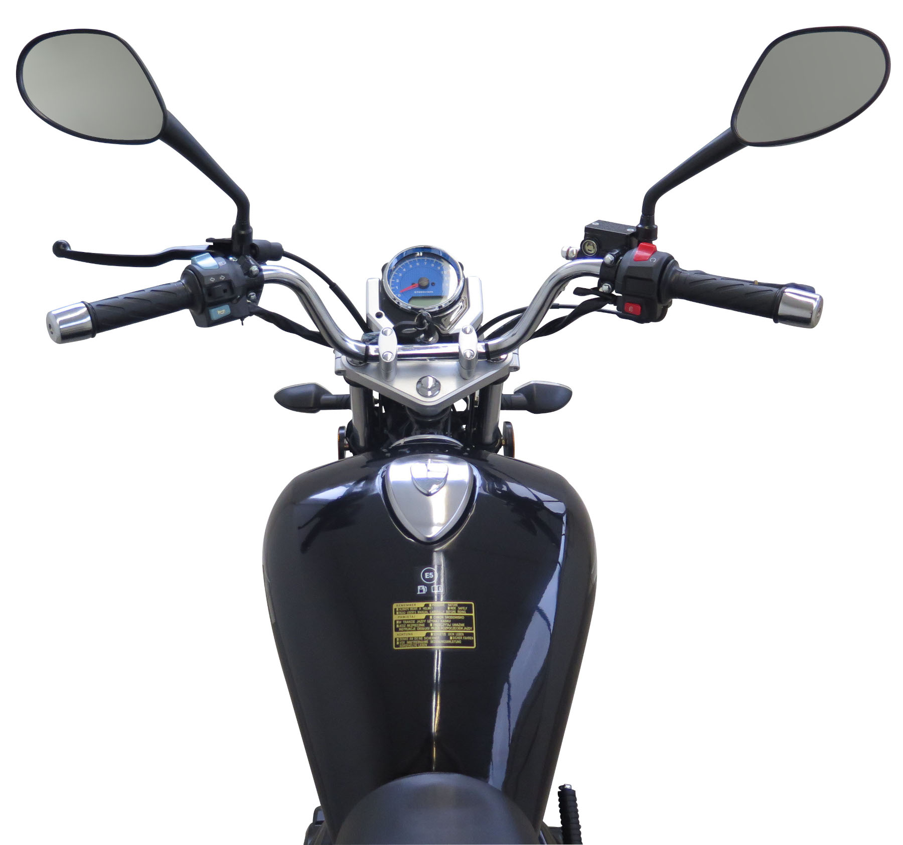 Motorrad Fighter 125 C-S schwarz matt 90 km/h Euro 5+ Schaltmoped Chopper 125ccm 4 Takt Leichtkraftrad Krad Kraftrad
