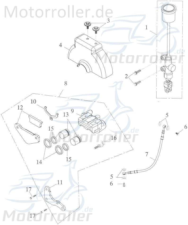 Adly GK 125 Bremsbeläge Buggy 125ccm 4Takt 45130-168-000 Motorroller.de Bremsbelag Bremsklötze Bremsbacken Bremsschuhe Bremsbelagsatz Bremssteine