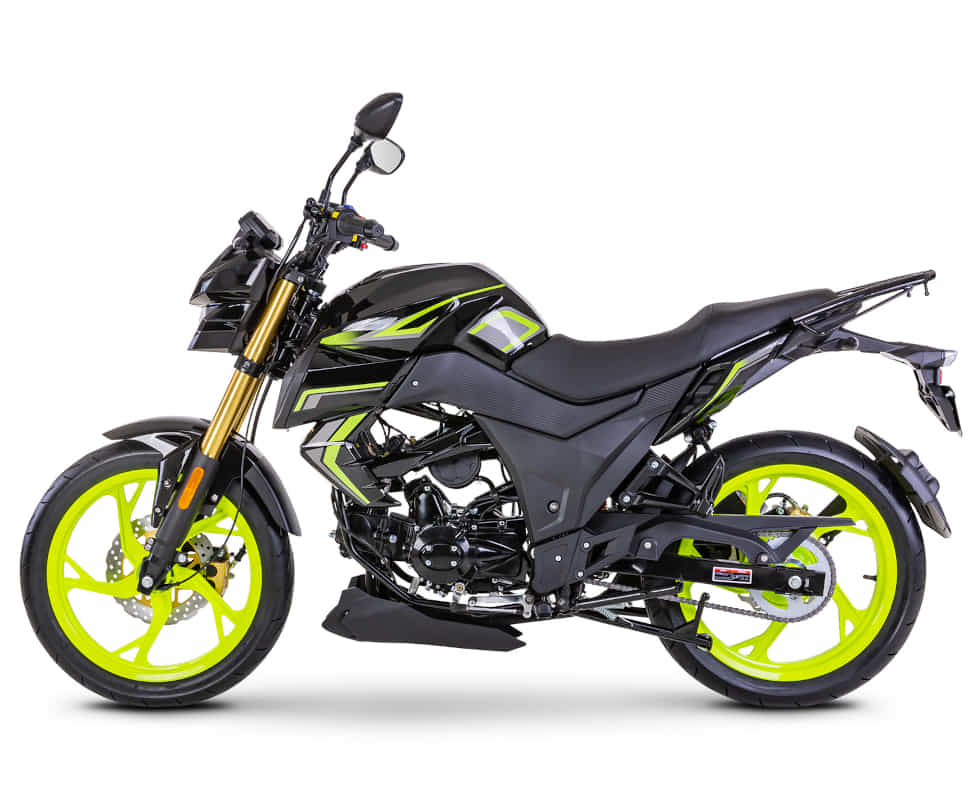 Motorrad Fighter 50 DV-RS neon-grün/schwarz 45 km/h Euro 5 Schaltmoped