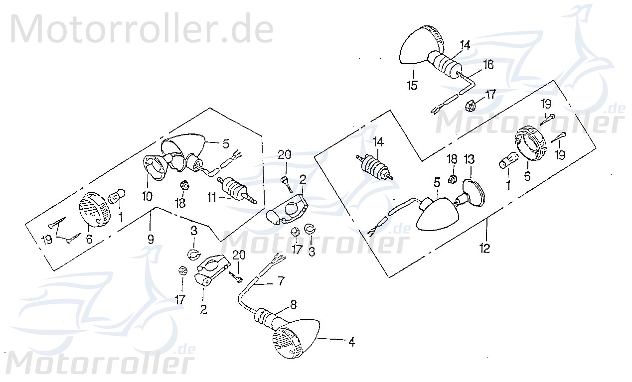 SMC Chopper 125 Blinkerhalter 125ccm 4Takt 55368-CHP-00 Motorroller.de Blinkerhalterung Blinkerbefestigung Blinker-Halterung Blinker-Befestigung links