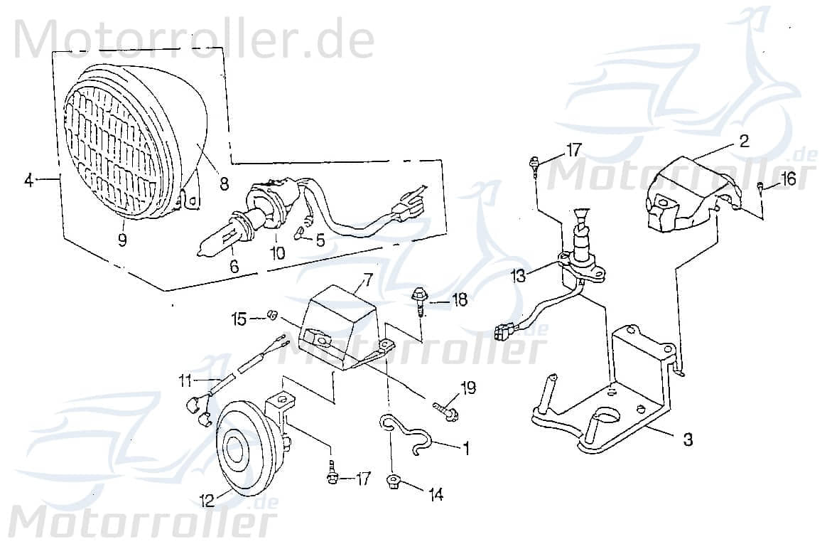Rex Chopper 125 Kabelbaum Scheinwerfer 125ccm 4Takt 93253 Motorroller.de Stromverteiler Kabelbaumverteiler Kabelsatz Kabel-Baum Scooter Ersatzteil