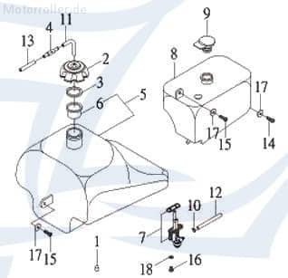 Kappe Öltank von Motorroller.de 64091W020000