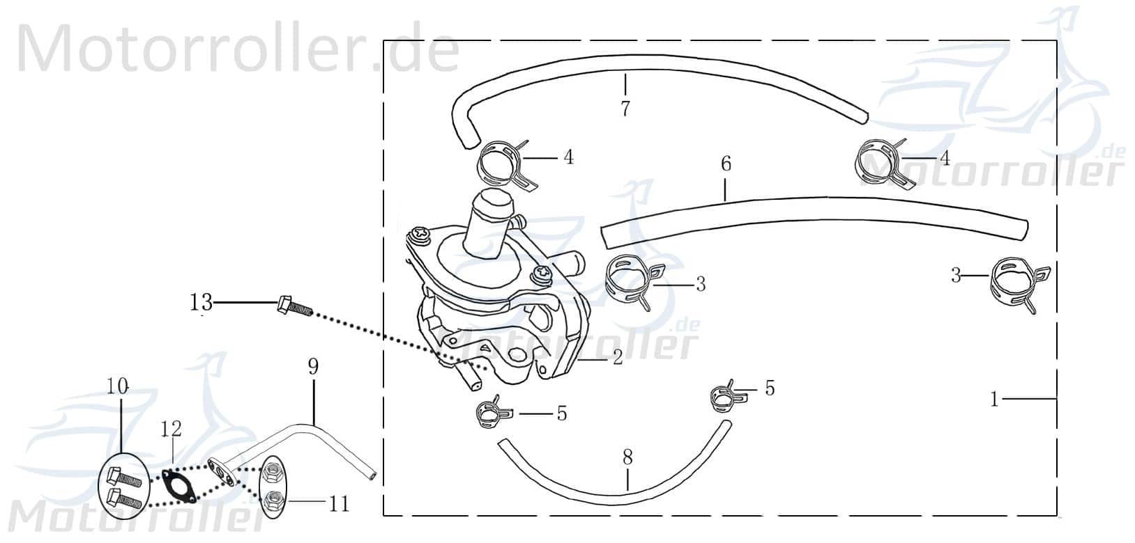 Ventil Sekundärluft 2Takt 50ccm YY50QT-28 2210001-1