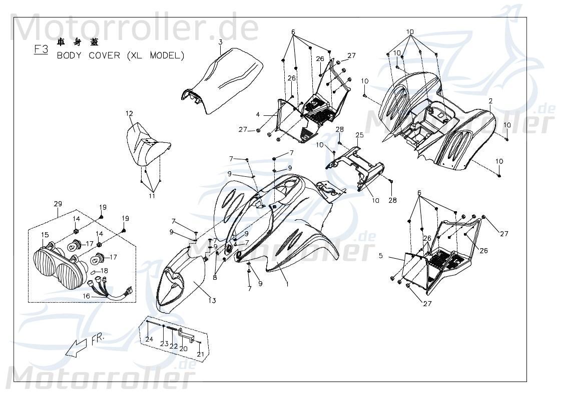 PGO Sitzbank X-Rider 90 Sattel Fahrersitz Sitz-Bank Quad ATV X26710000002 Motorroller.de X-RIDER 110 UTV Ersatzteil Service Inpektion Direktimport