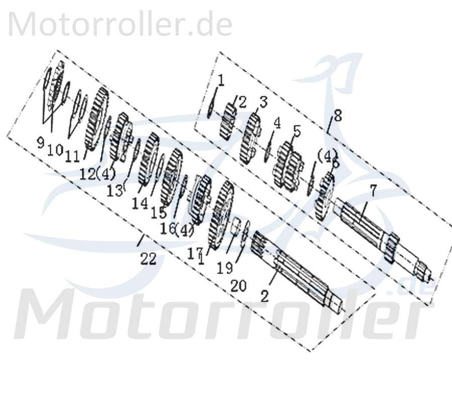 CPI SX 50 Supercross Getriebeausgangswelle 50ccm 2Takt 1E40MB.05.02 Motorroller.de Endantrieb Antriebs-Welle Getriebewelle Antriebs-Achse