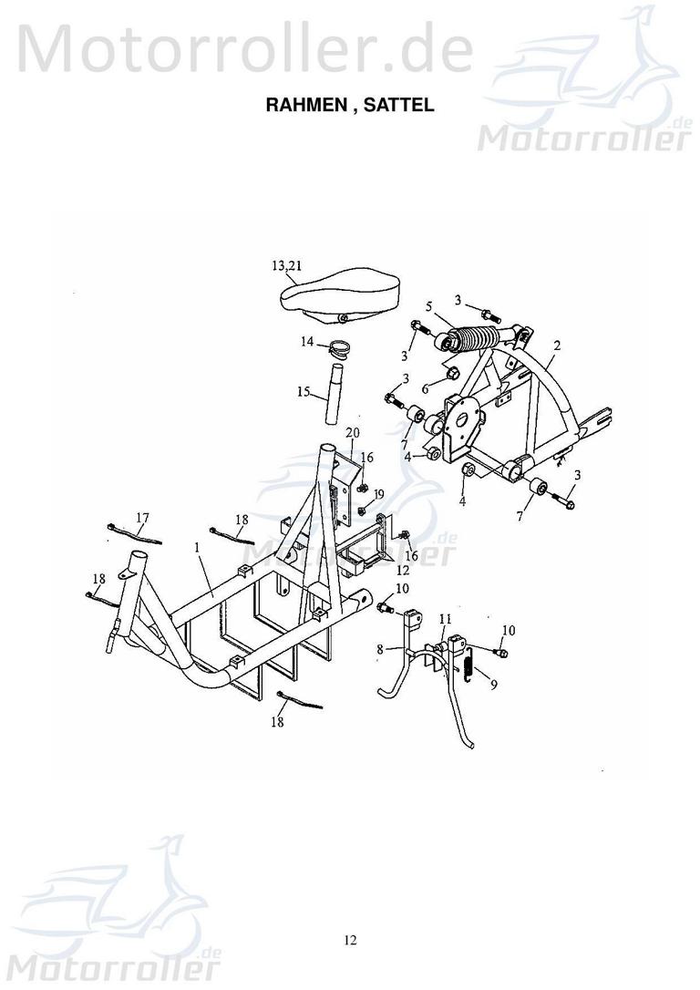 Adly Fun Cruiser FC 20 Schwingarm 50ccm elektro 52100-165-00B Motorroller.de Schwinge Schwing-Arm Scooter Ersatzteil Service Inpektion Direktimport