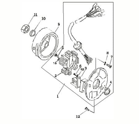 Bundmutter Lichtmaschine M12×1.25 weiß verzinkt 125ccm 4Takt Motorroller.de Sechskantmutter Flanschmutter Sechskant-Mutter Flansch-Mutter Bund-Mutter