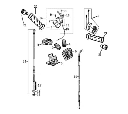Lichtschalter Jonway Jigger 50 Knopf Ausschalter 1050405-2 Motorroller.de Einschalter Scheinwerferschalter Licht-Schalter 50ccm-2Takt Scooter Moped